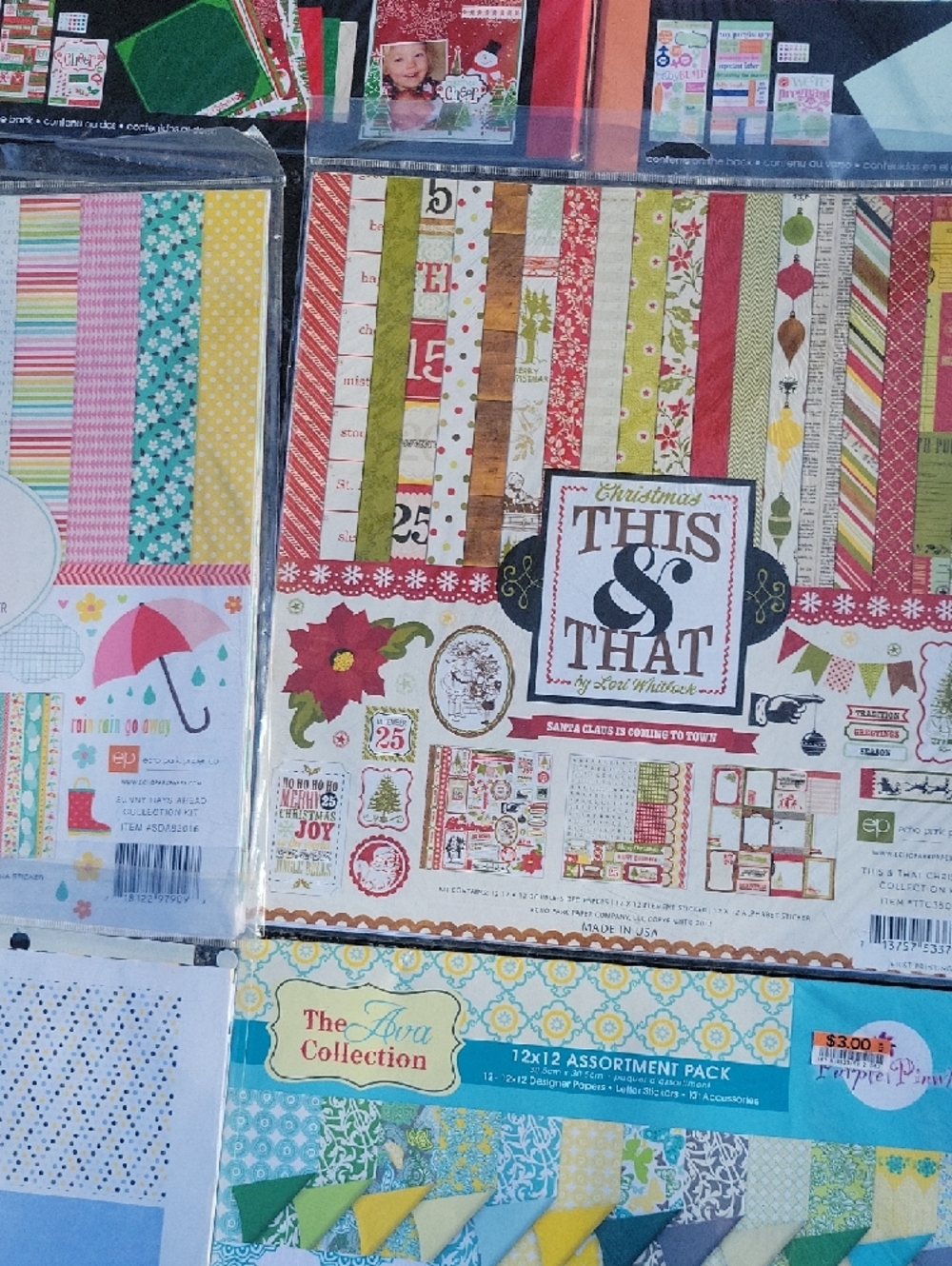 Assorted Patterned Scrapbook Paper Packs - Bright Multi-Color Sets - Picture 8 of 16